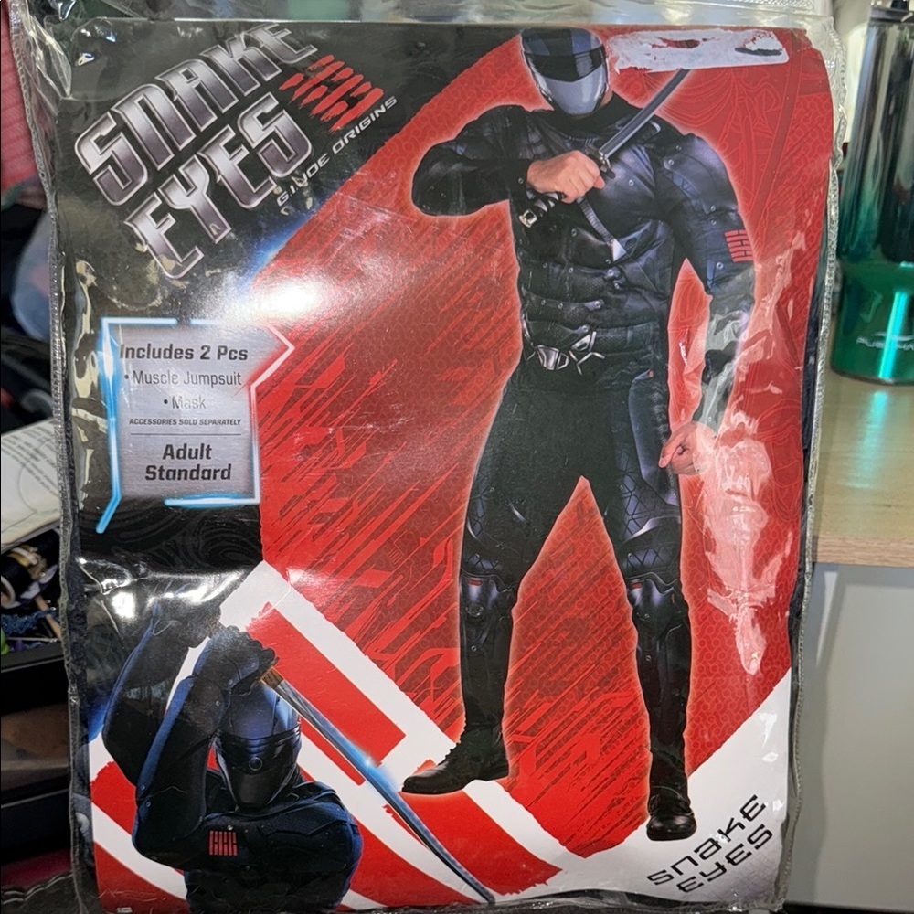 G.I. Joe Origins Standard Adult Snake Eyes Costume Halloween Party Mens Large